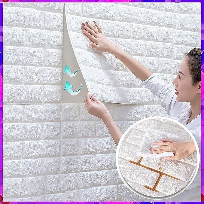 PE Foam self Adhesive Brick Design Wall Stickers