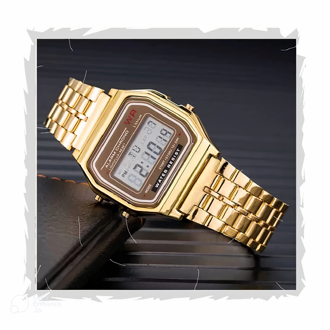 Golden Square Dial Watch for Men