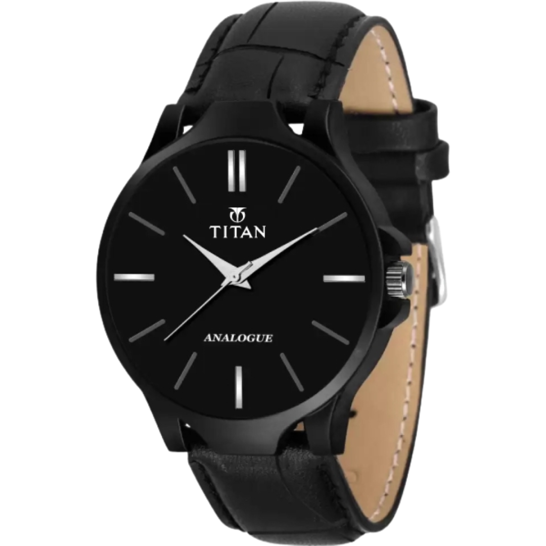 Black Analog Watch For Men